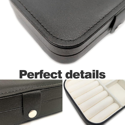 Small Jewelry Box - Mini Jewelry Box - Women Travel Jewelry Case, Portable Small Jewelry Organizer for Rings Earrings Necklace, Gifts for Girls Women (Black)